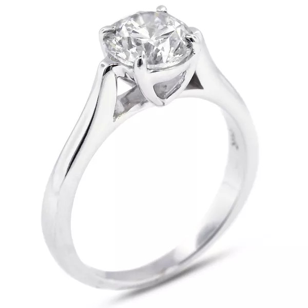 Classic Solitaire Engagement Ring 14K Gold 1.28 CT Round Lab-Grown Diamond E SI2