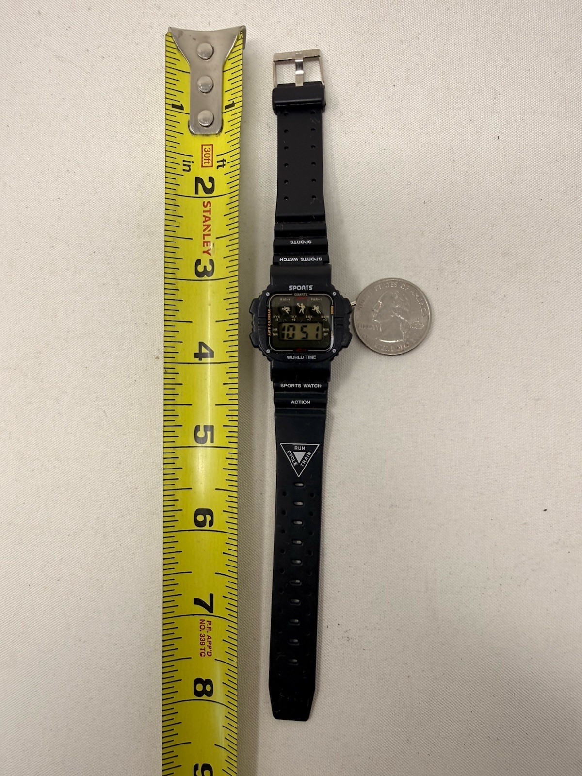 Vtg Success Quartz Digital Sports Watch Black Resin Strap Retro New Battery