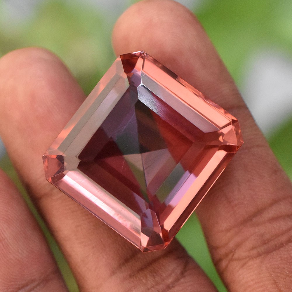 CERTIFIED Rare 25x24mm Emerald Cut LAB-CREATED Alexandrite Loose Gemstone