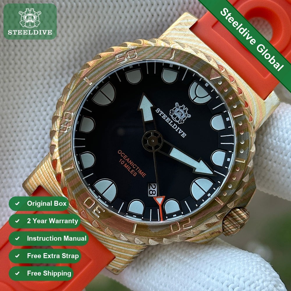 STEELDIVE SD1982Z Mens 46.5mm Automatic Dive Watch NH35 Sapphire Steel
