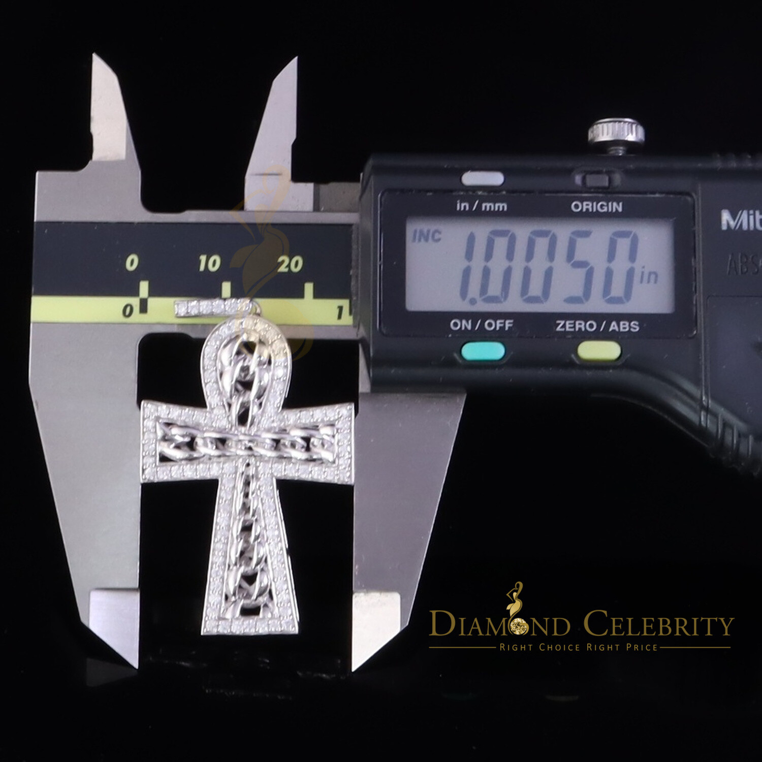 925 Sterling White Silver Cross Shape Fashion Pendant with 0.00ct Cubic Zirconia