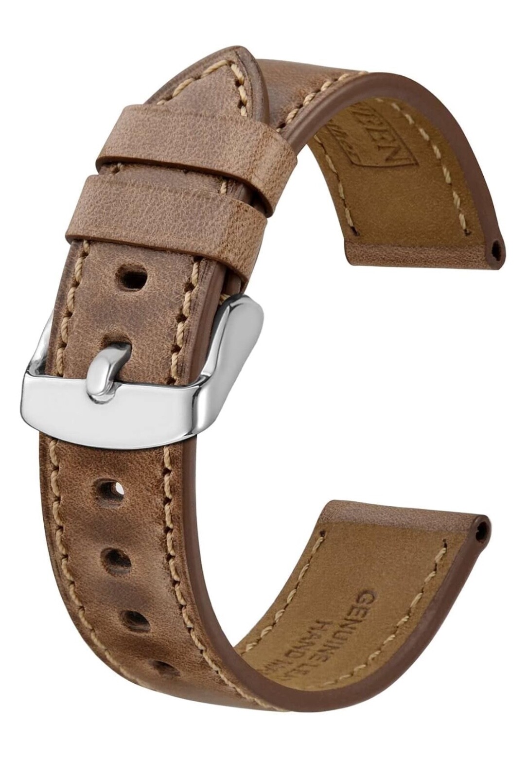 Handmade Thick Leather Antique Horween Vintage Watch Band Strap 18-24mm