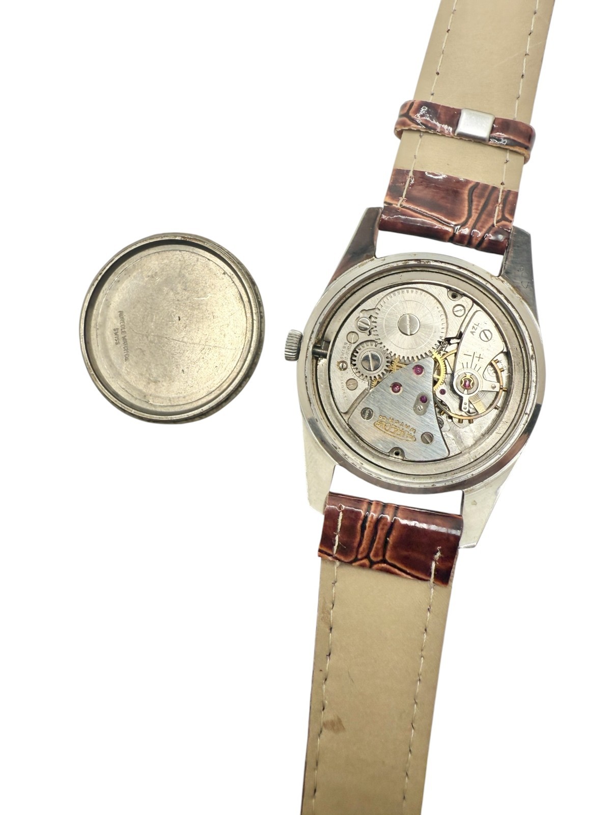Vintage Steel Manual Wind Aureole Swiss Watch READ DESCRIPTION