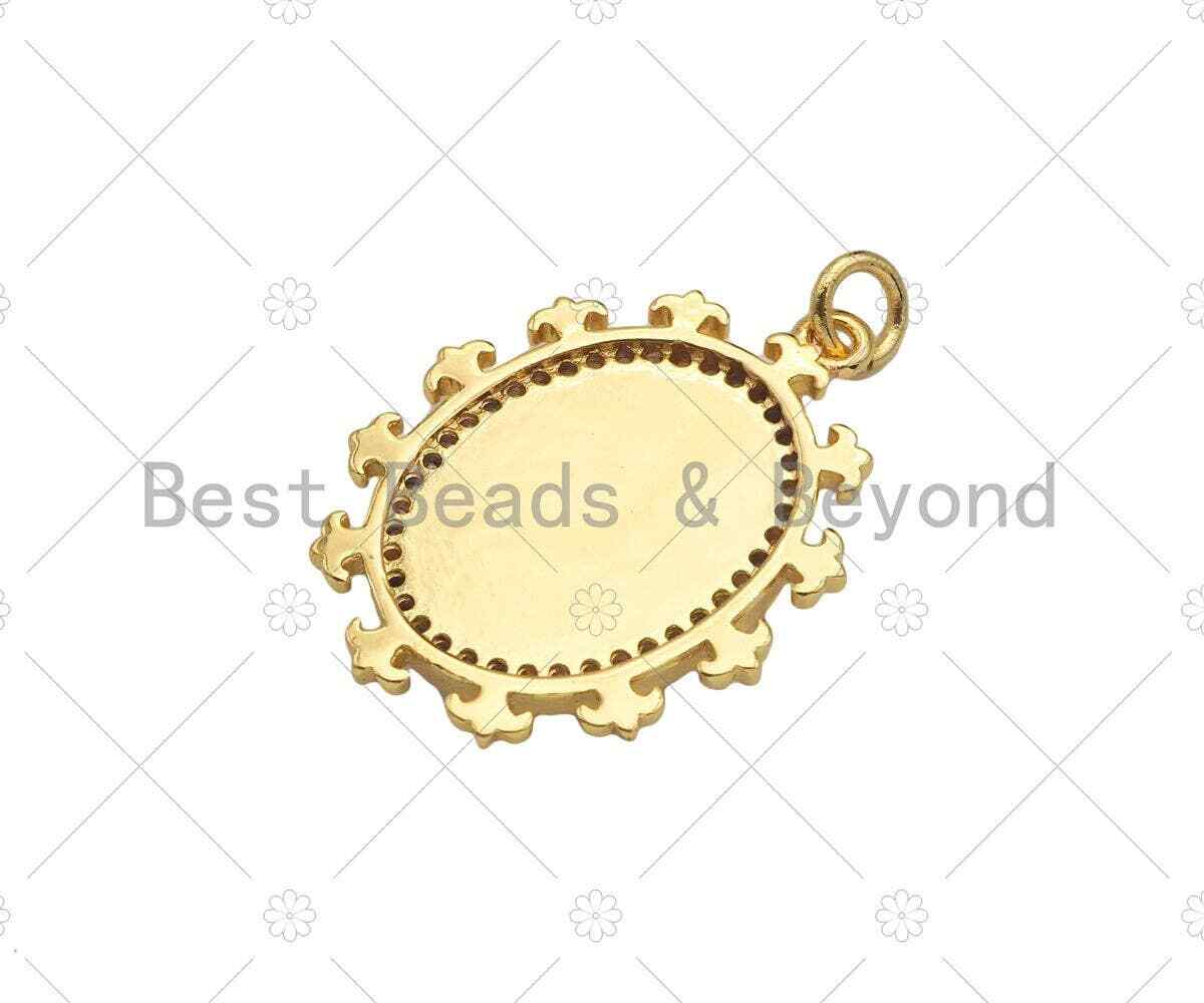 Gold Filled Evil Eye On Colorful Enamel Oval Shape Pendant, L569