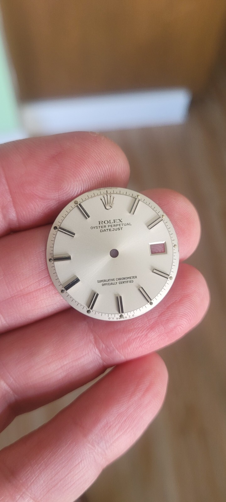 Rolex 100% genuine Silver Sigma non quick set 1601 dial with large hour markers