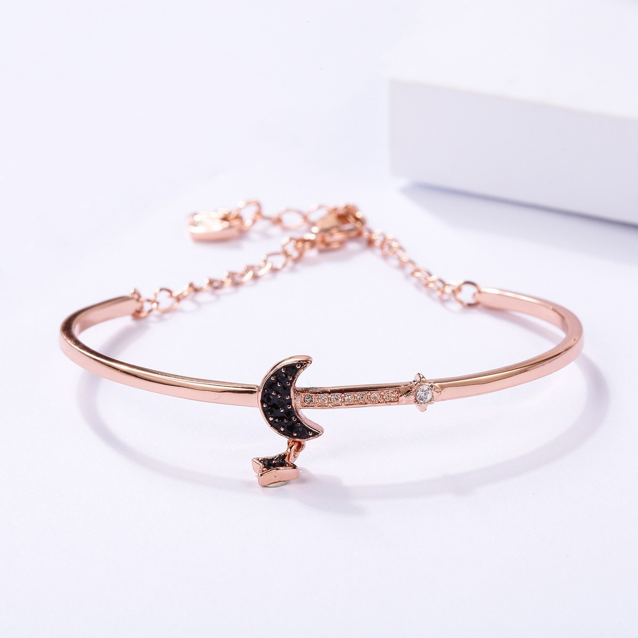 Swarovski Elements Crystal Star and Moon Bracelet for Women – Celestial Jewelry