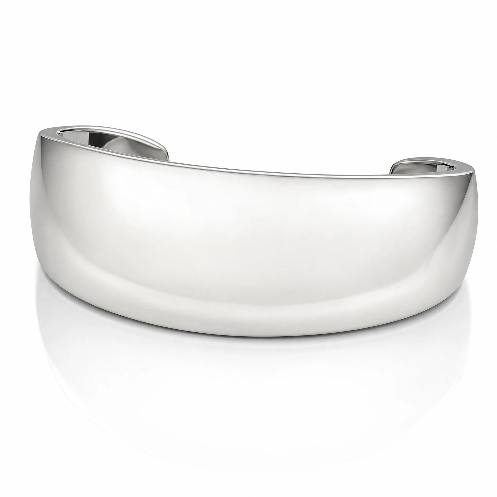 Sterling Silver Polished 30mm Domed Cuff Bangle