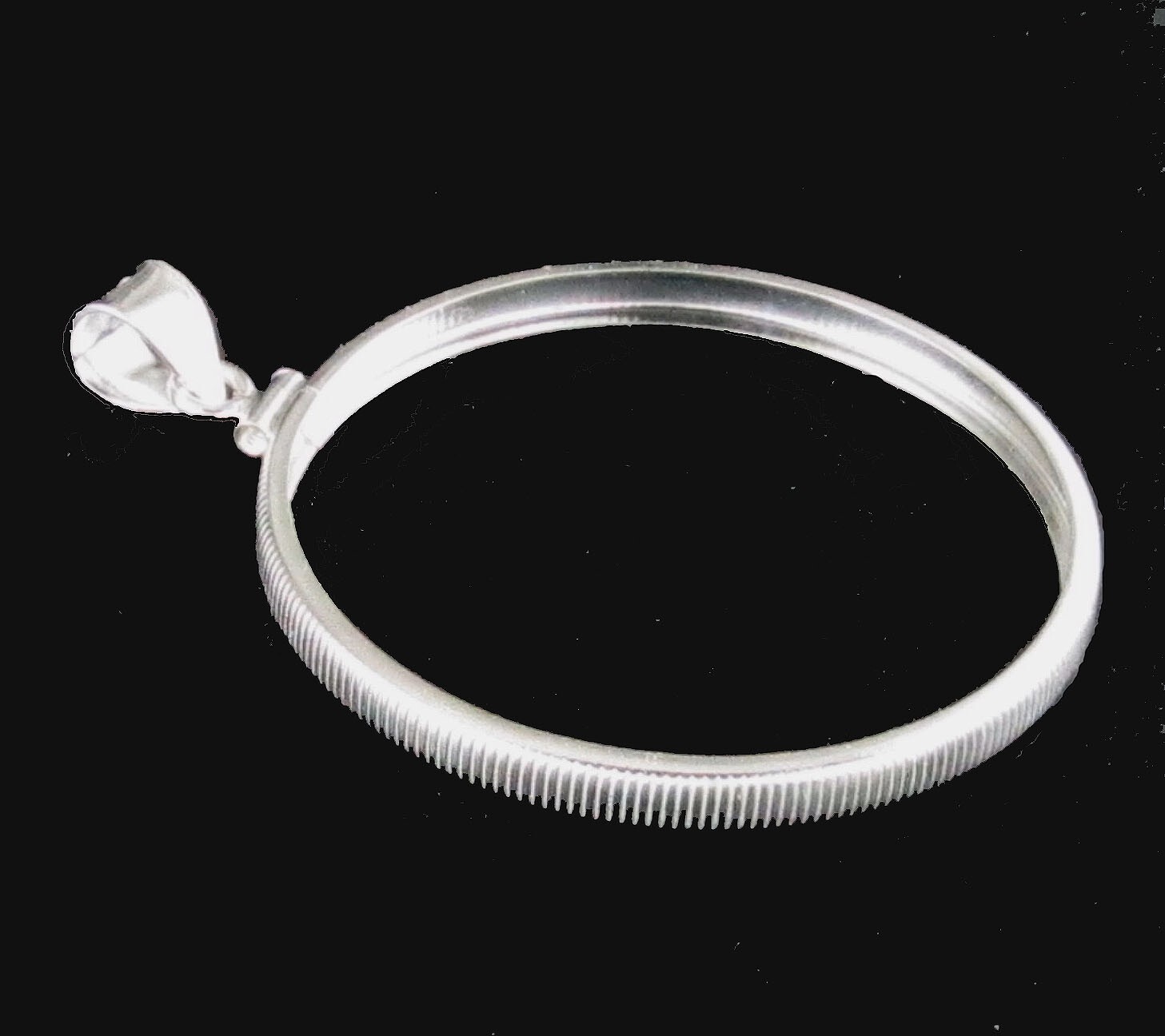 Coin Bezel for Small $1 Presidential Coin Series Sterling Silver Bezel with Bail