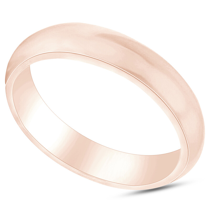 Wedding Band Ring 14K Rose Gold Plated Silver 2MM 3MM 4MM 5MM 6MM Comfort Fit