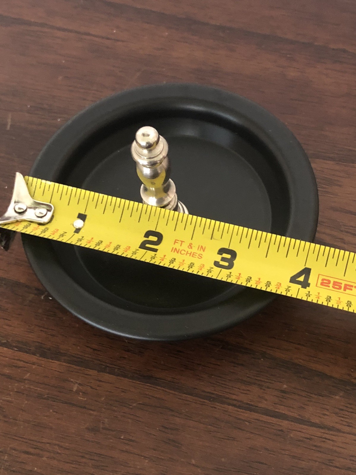 Ring Holder Ring Keeper Trinket Dish Nickel Finial Repurpose Counter Top Black
