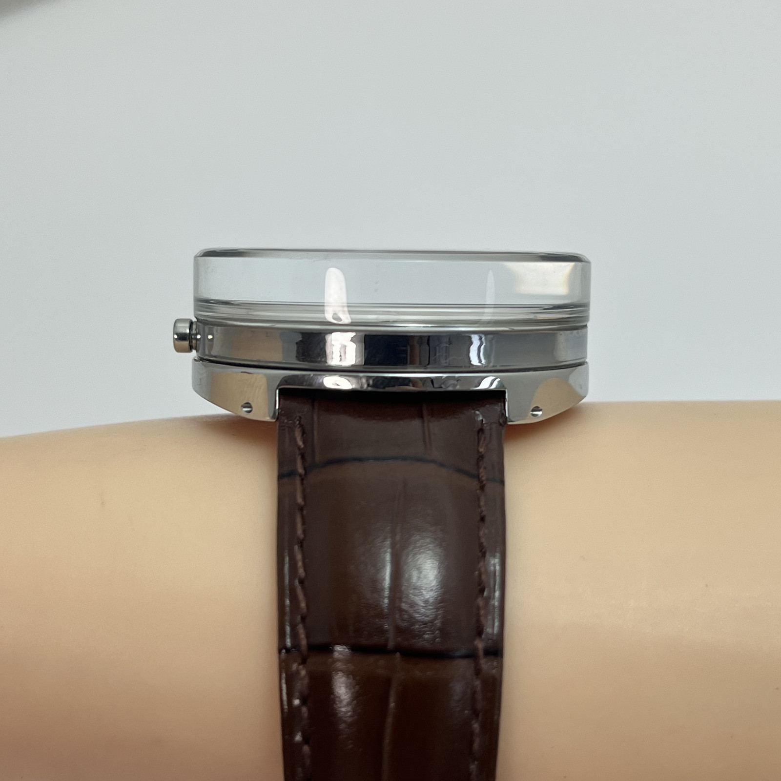 Seiko Issey Miyake Glass Watch NYAH001 TOKUJIN YOSHIOKA Qz Leather w/Box #B888