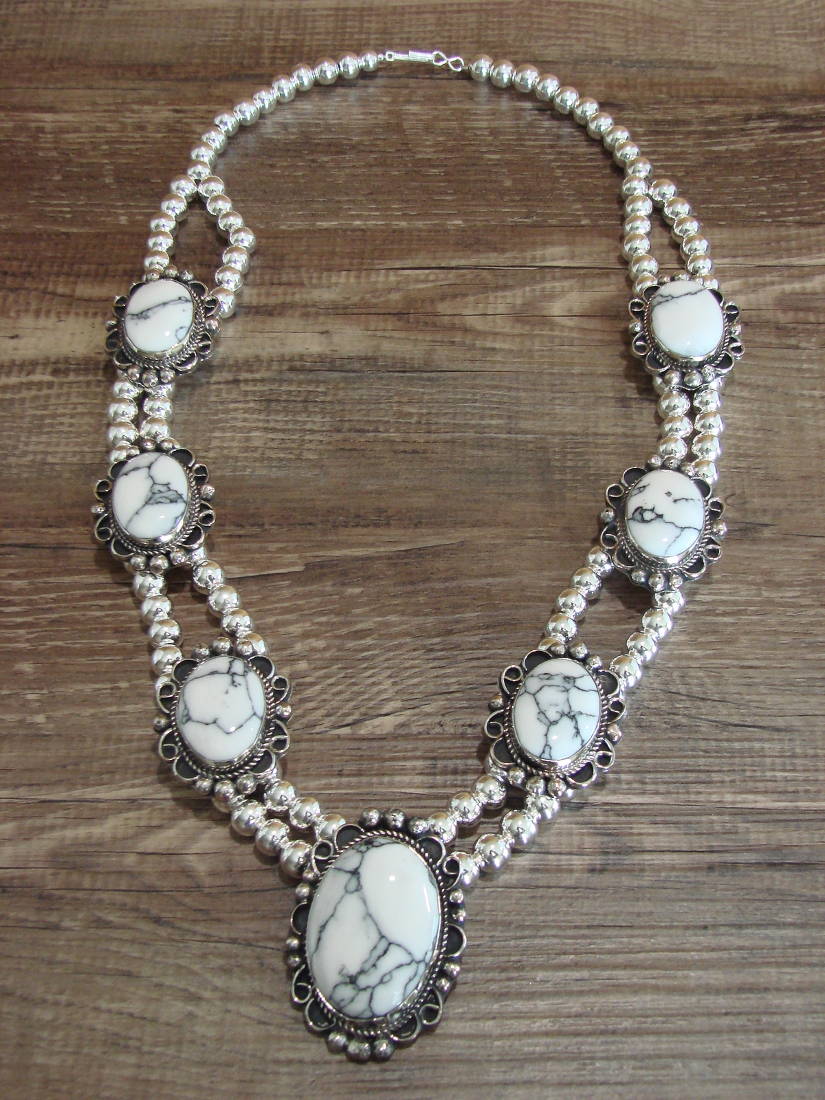 Navajo Nickel Silver & White Howlite Necklace – Cleveland