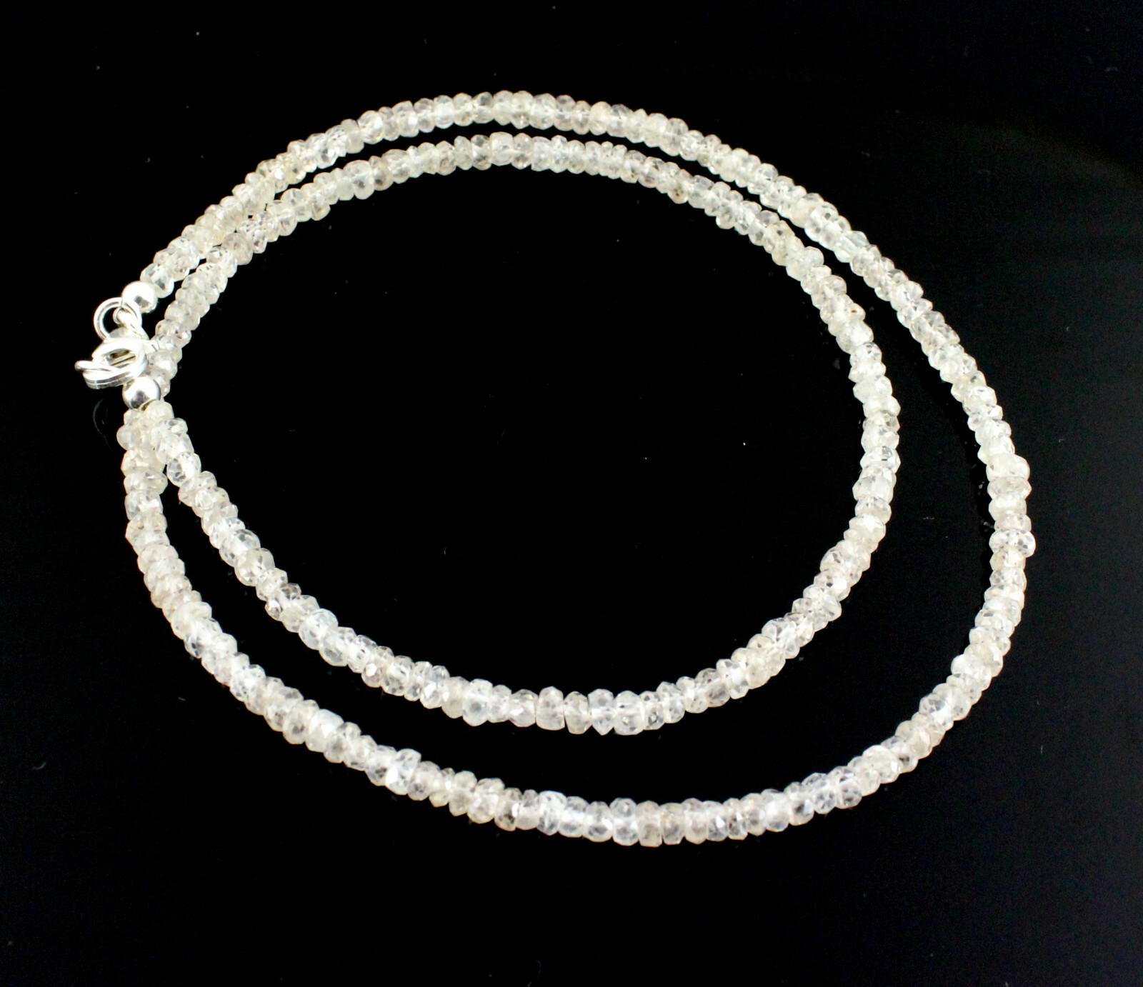 Elegant zircon chain gemstone chain natural faceted rondelle women necklace 45 cm