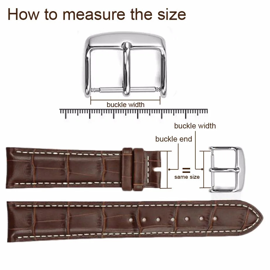 16mm 18mm 20mm 22mm 24mm 15pcs Stainless Steel Watch Buckle Set Metal Clasps