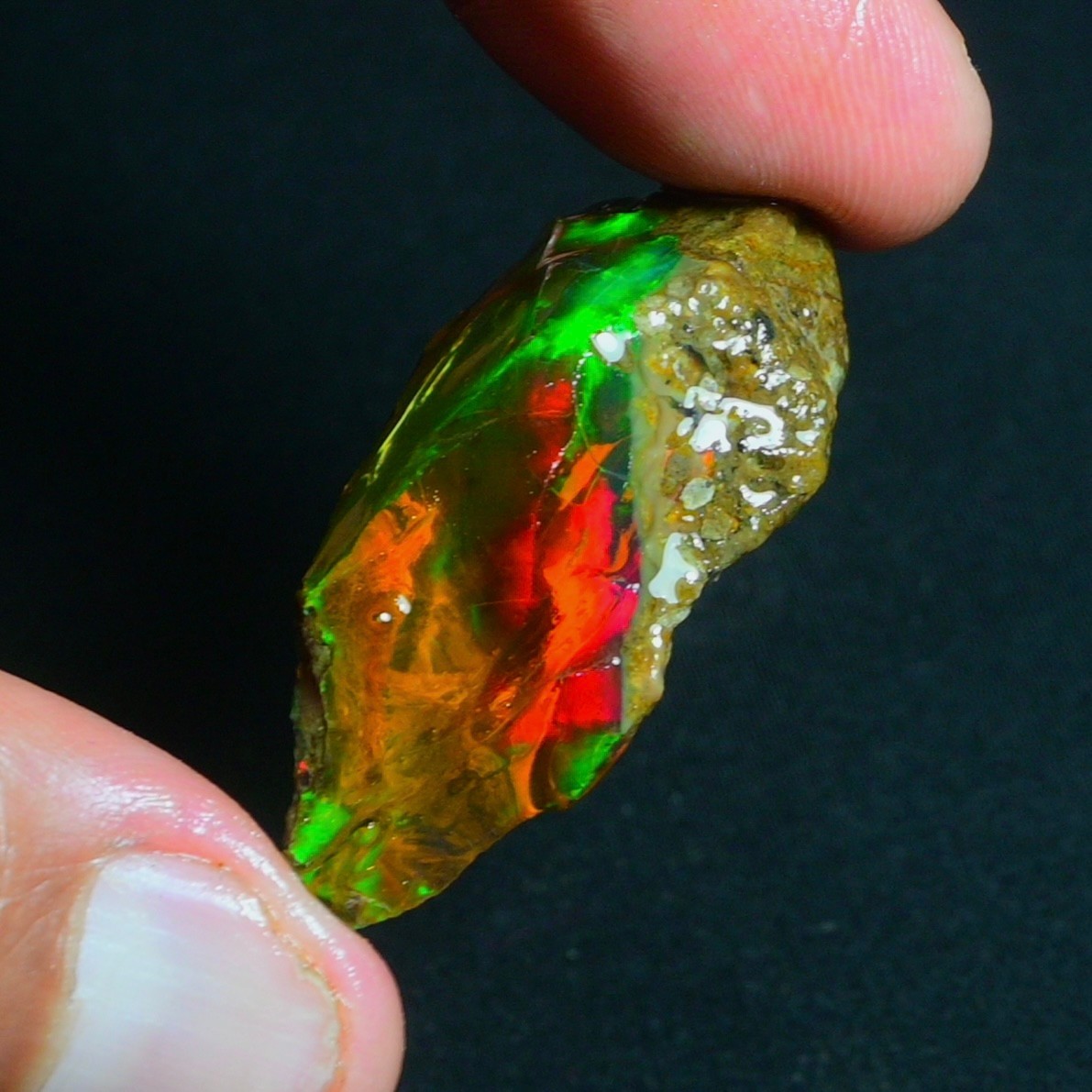 Stunning Multi Fire Natural Ethiopian Oil Opal Rough 52.00 Cts Raw Opal Specimen