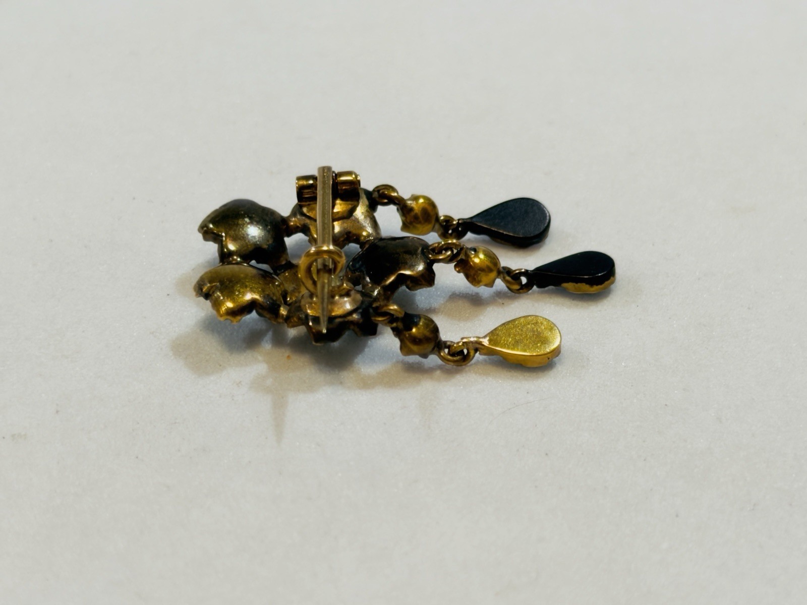 Antique Victorian 14k Gold Turquoise Seed Pearl Brooch 1 1/8”