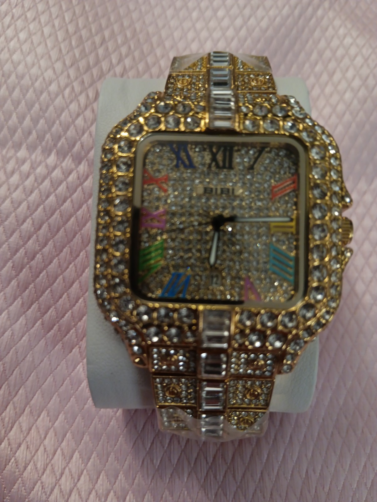 Bibi Luxury Golden Iridescent Crystal Adorned Watch B0071