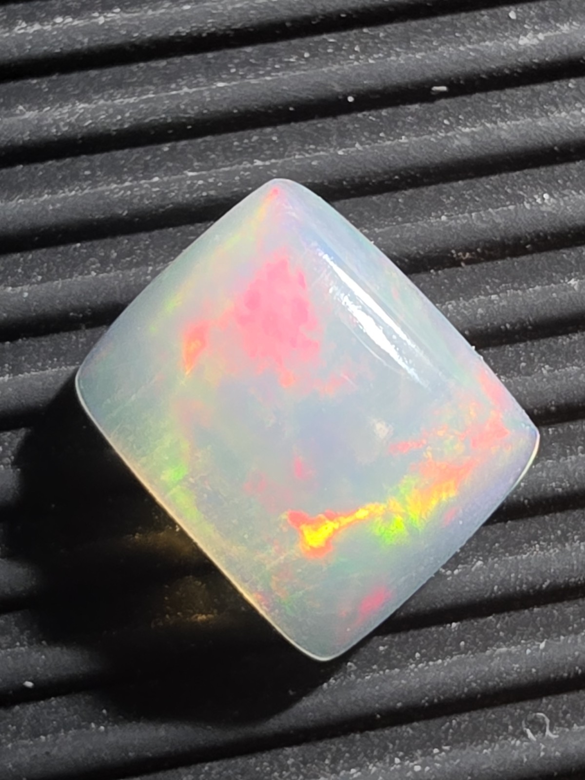 Opal White/Multicolor Cushion Cabochon Loose Gemstone 1.220 ct High Flash