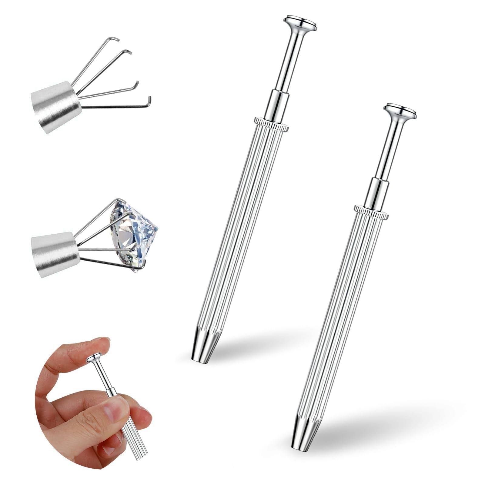 2Pcs Piercing Ball Grabber Tool for Changing Jewelry, Stianless Steel Flat Ba…