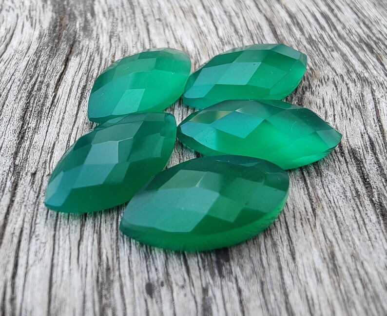 100% Natural Green Onyx Marquise Shape Faceted Cut Wholesale Gemstones