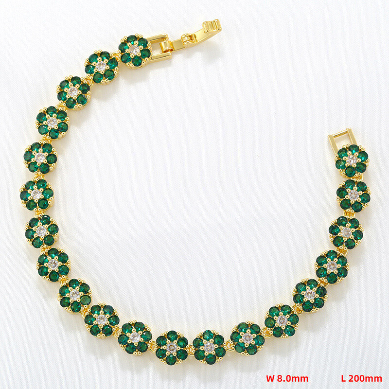 Charm Colorful Flower Tennis Chain Necklace Bracelet Jewelry Women Girl Choker