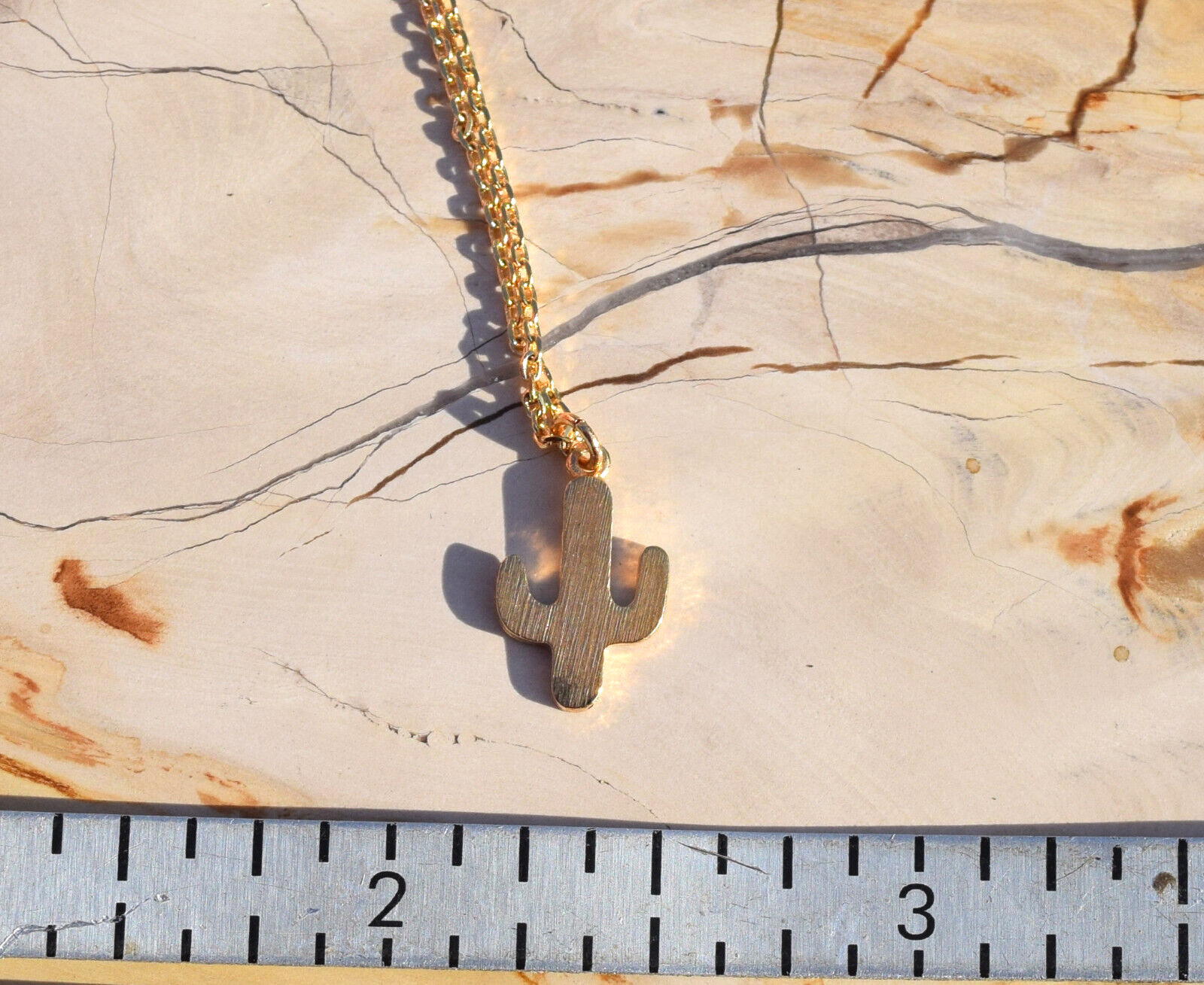 Cactus Tough Dainty 18K Gold Dipped Necklace 16 Inch Lead and Nickel Free