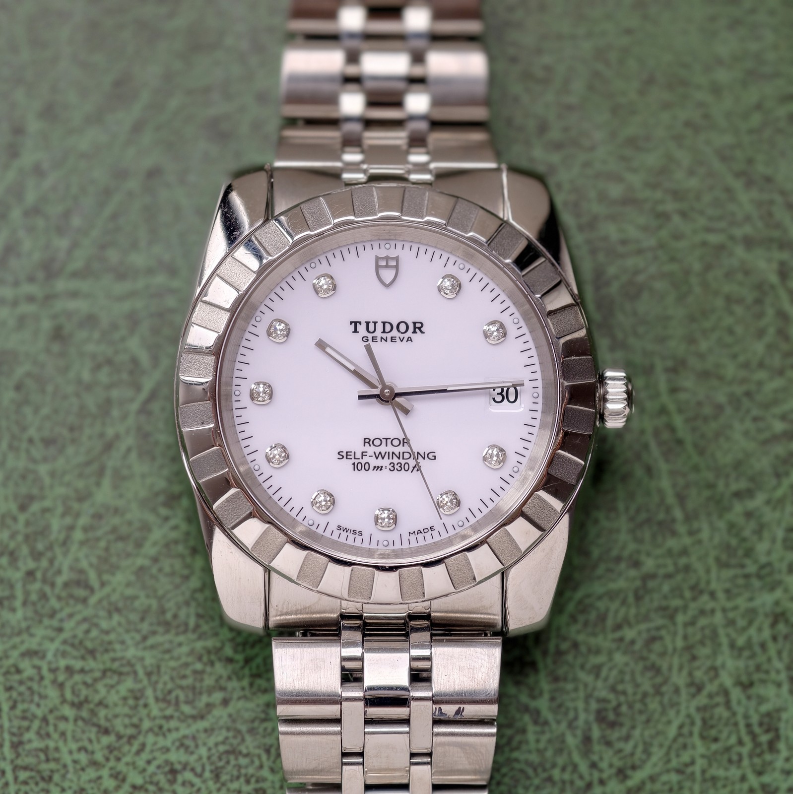 Tudor White 10-Diam Dial Classic M21010-0015 Men’s Watch Automatic 36.6mm Date