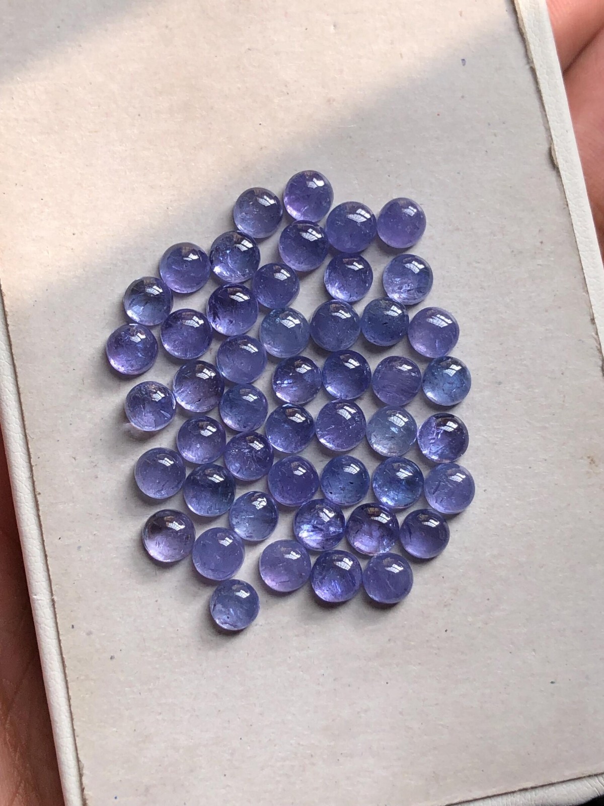 10 Piece AAA Tanzanite Cabochon Gemstone: 5mm Round, Natural Violet-Blue Gems