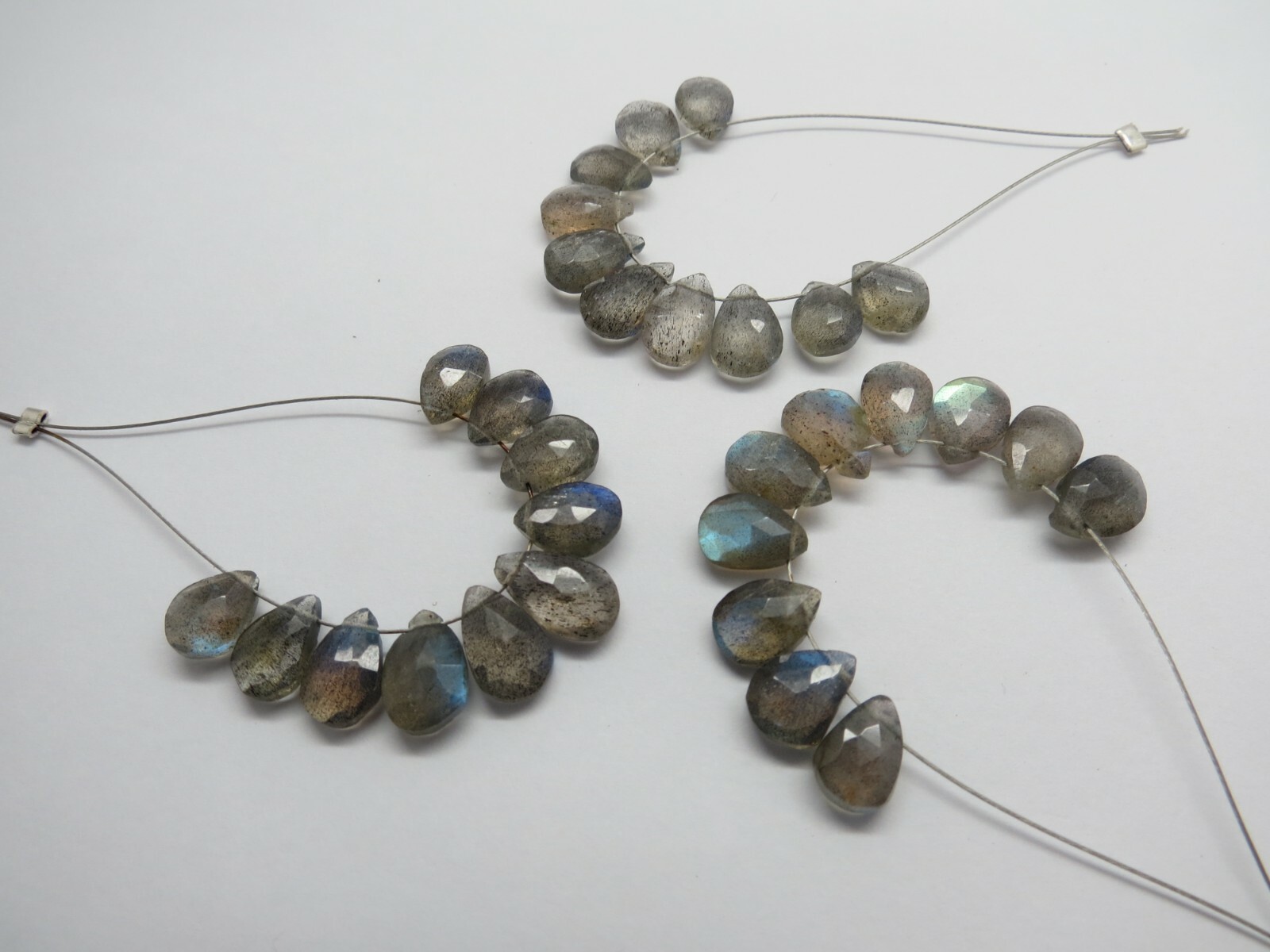 Natural Gemstone Labradorite Teardrop Beads Faceted Briolettes 10 Pieces Beads