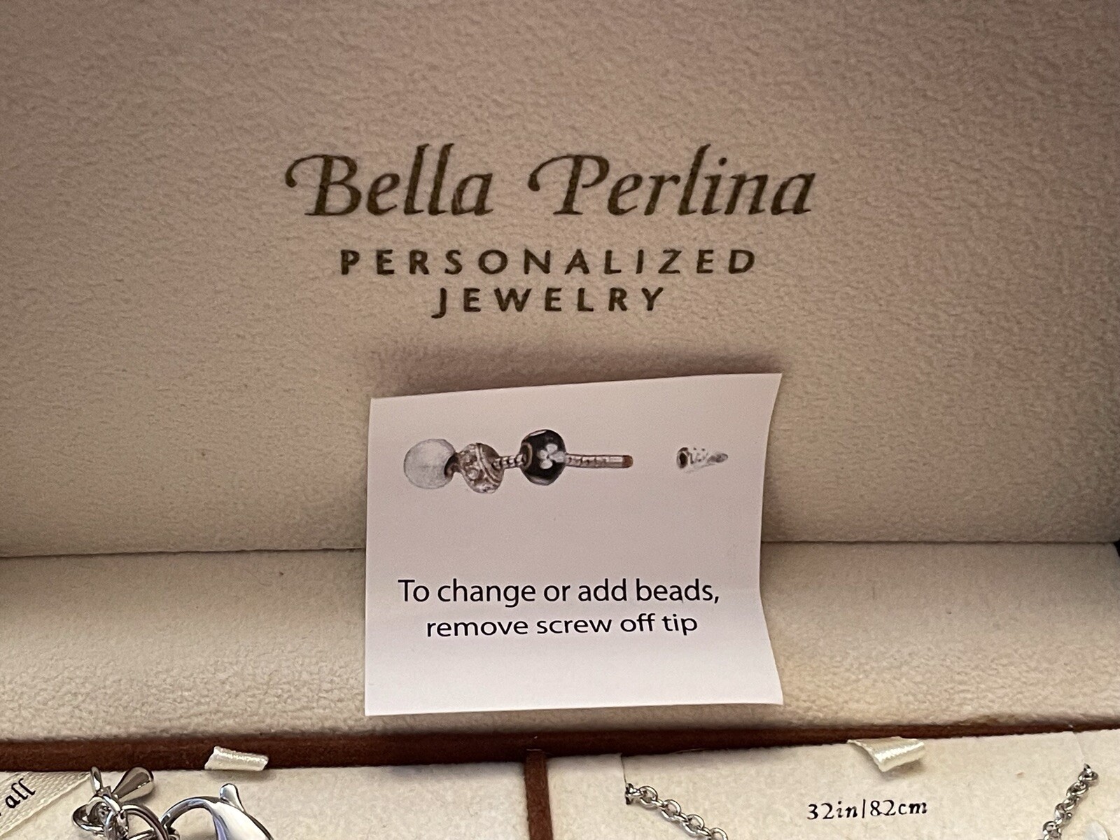 Bella Perlina SET Bracelet Necklace Earrings Slide Charm Purple White Beads NIB