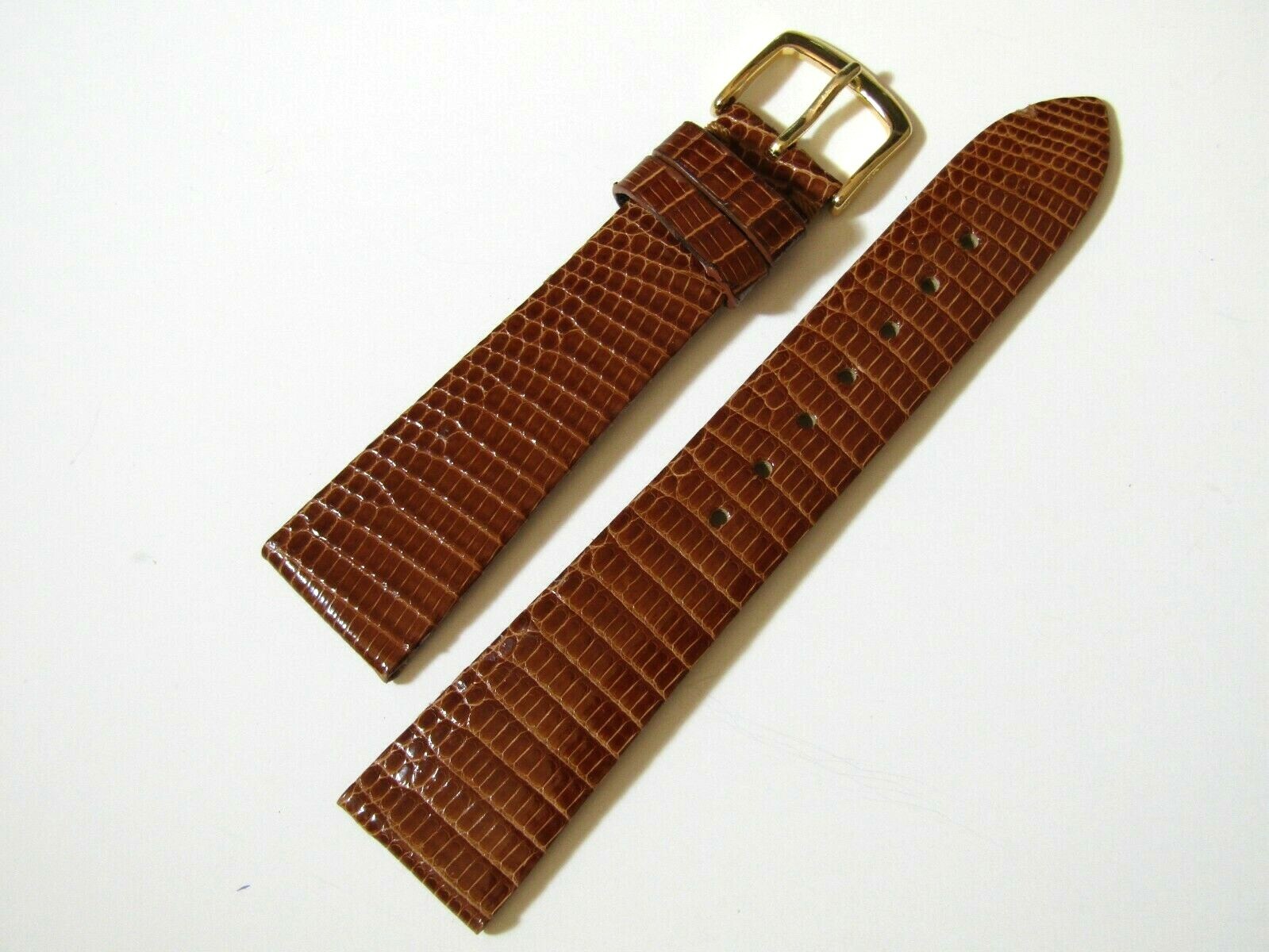Hadley-Roma MS700 17mm Watch Strap Men”s Tan Genuine Lizard