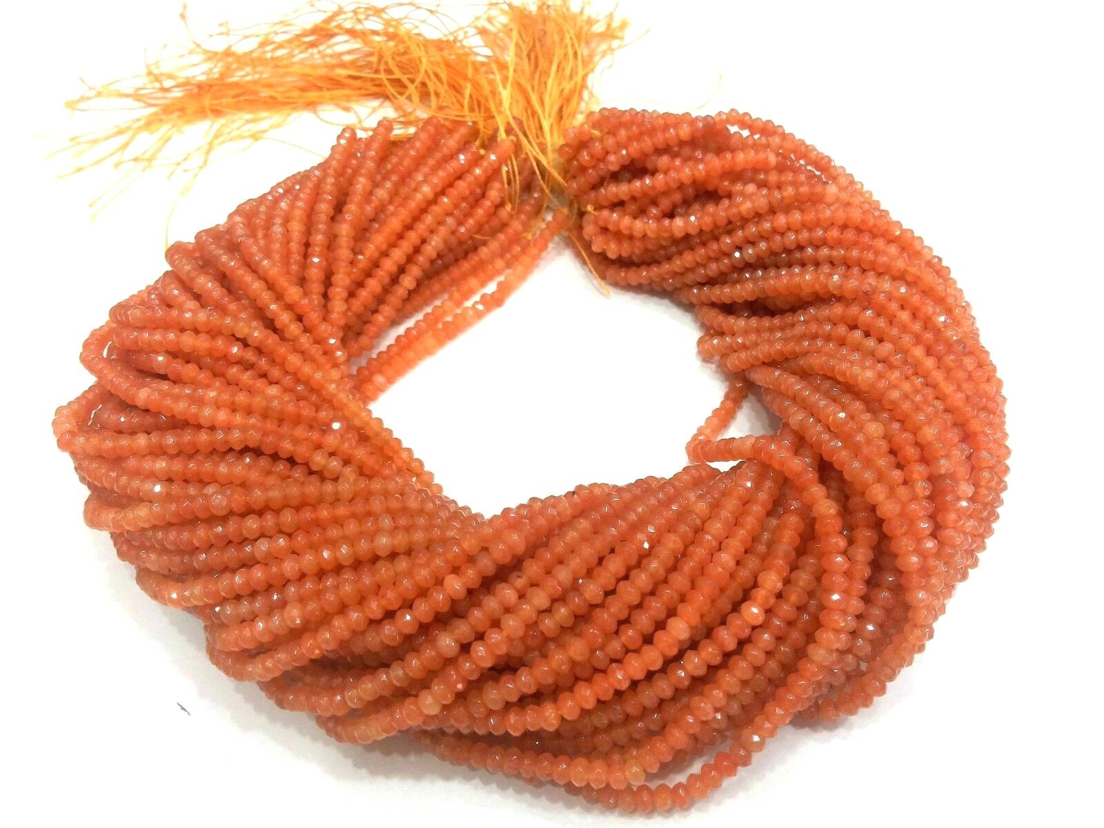 5 Strand Fanta Chalcedony Rondelle Faceted 3-4mm/4-4.5mm Loose Beads 12″inch