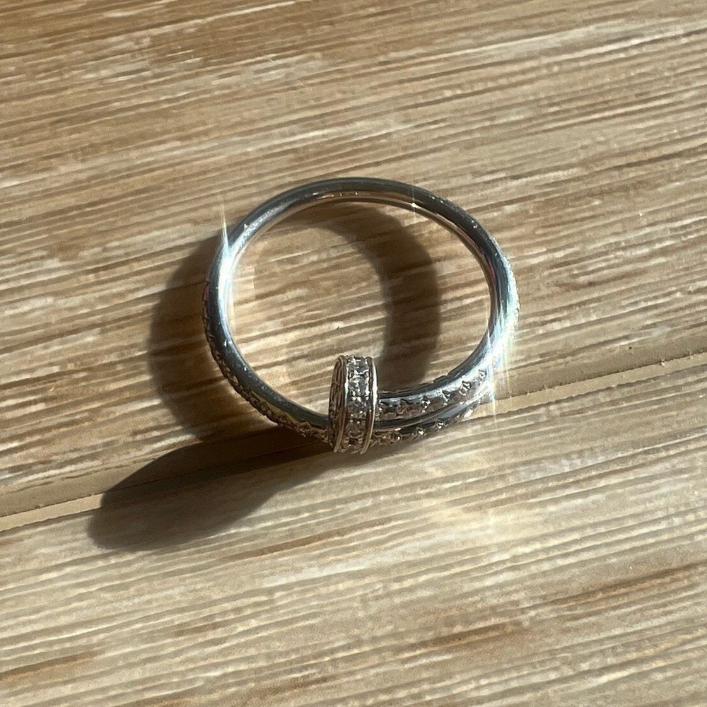 Cartier white gold pave Juste En Clou ring