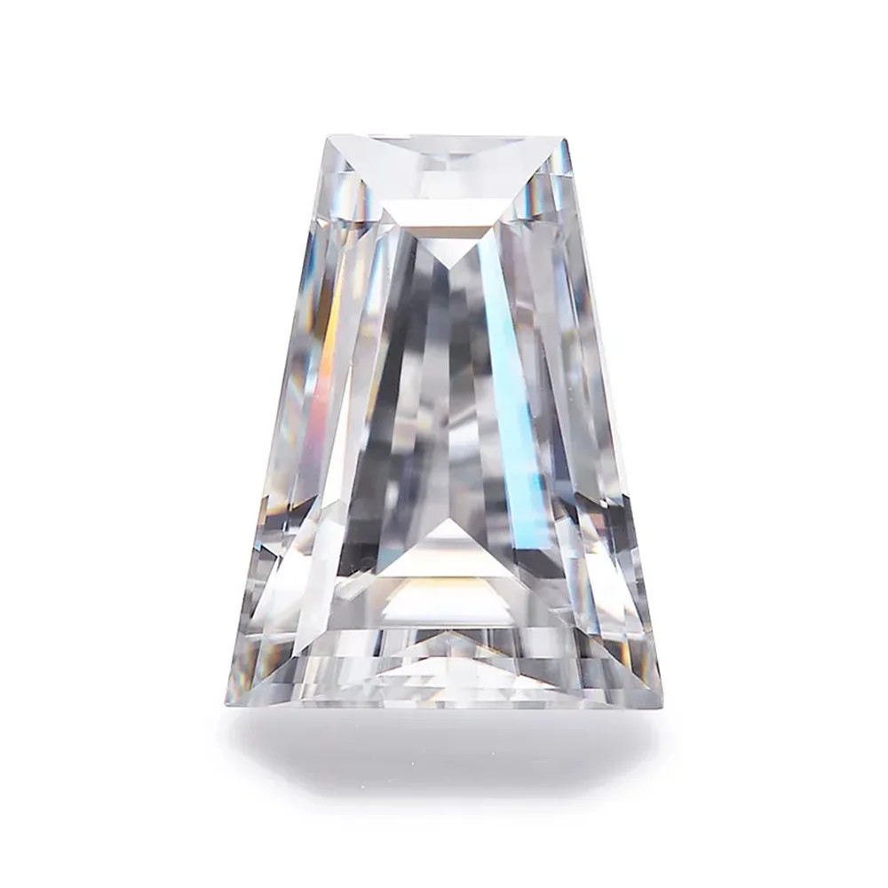 Trapezoid Shape 1x2x3mm White Cubic Zirconia Stone 5A Synthetic CZ For Jewelry