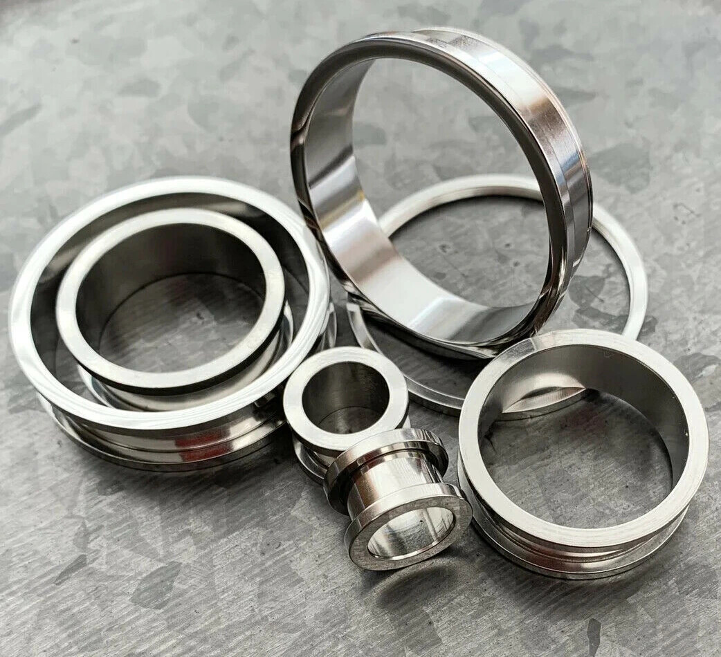 PAIR 316L Surgical Steel Screw Fit Tunnels Ear Plugs Earlets Gauges 16g thru 2″