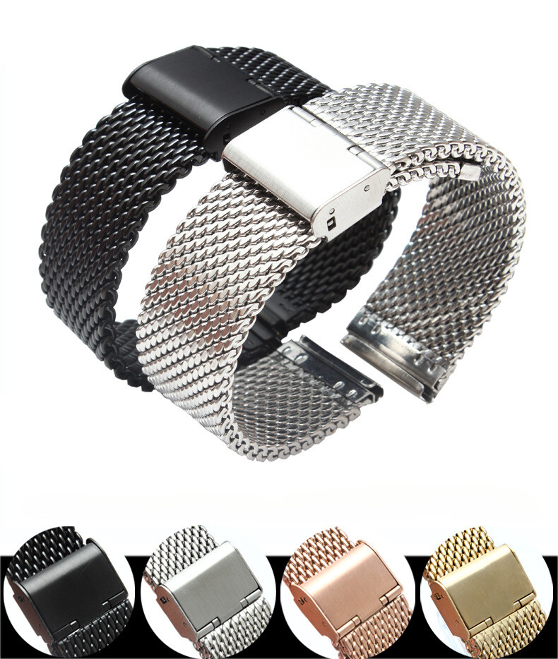 Premium 0.8 Line Stainless Steel Watch Strap Band Milanese Mesh16/18/20/22/24mm