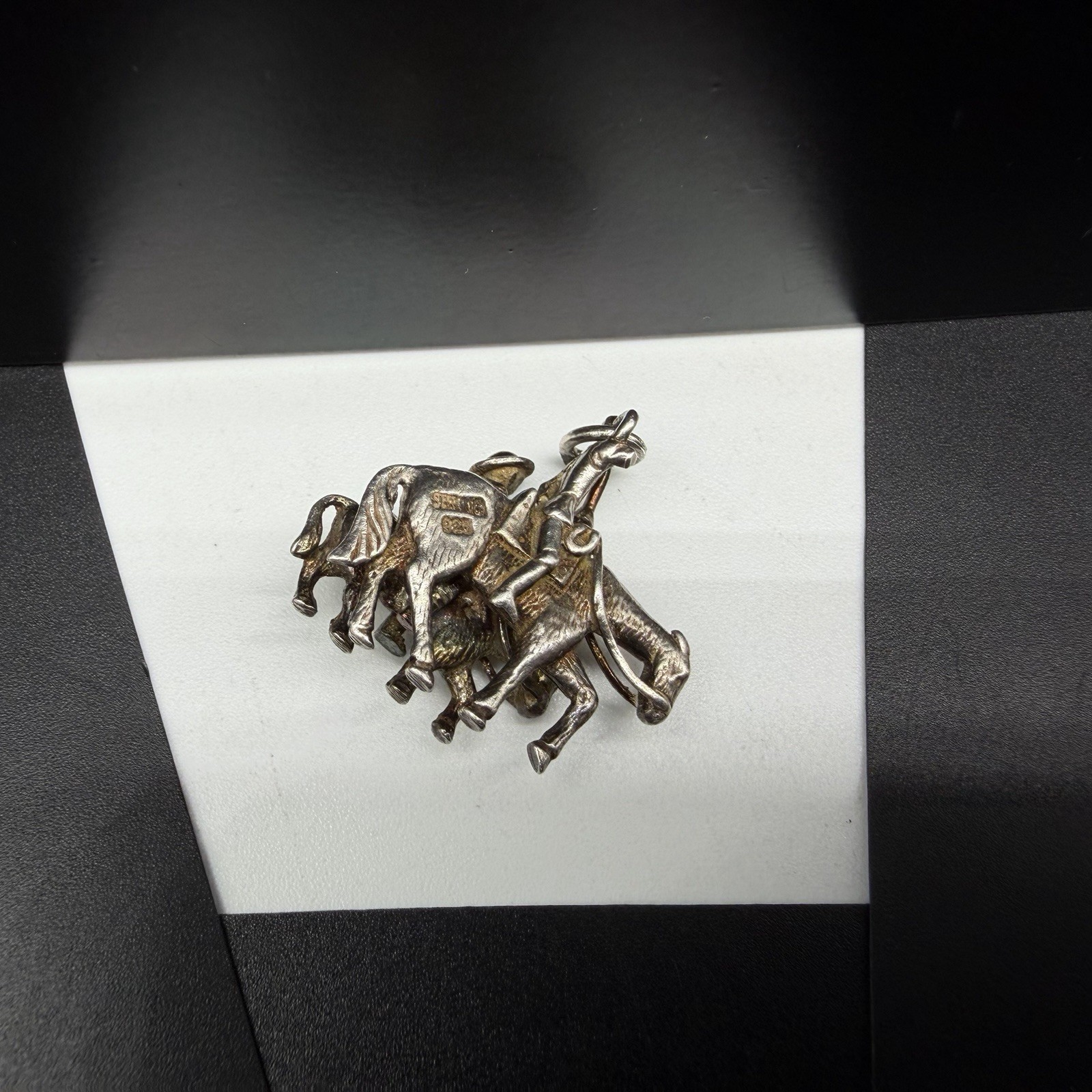 Vtg Sterling Silver Man of La Mancha Don Quixote Sancho Panza Charm See Details