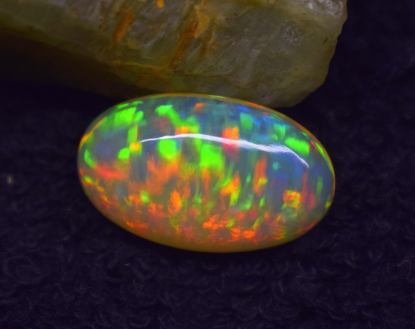 9.2 CT Ethiopian Opal Galaxy Fire Crystal Oval Loose Cabochon Gemstone Pendant