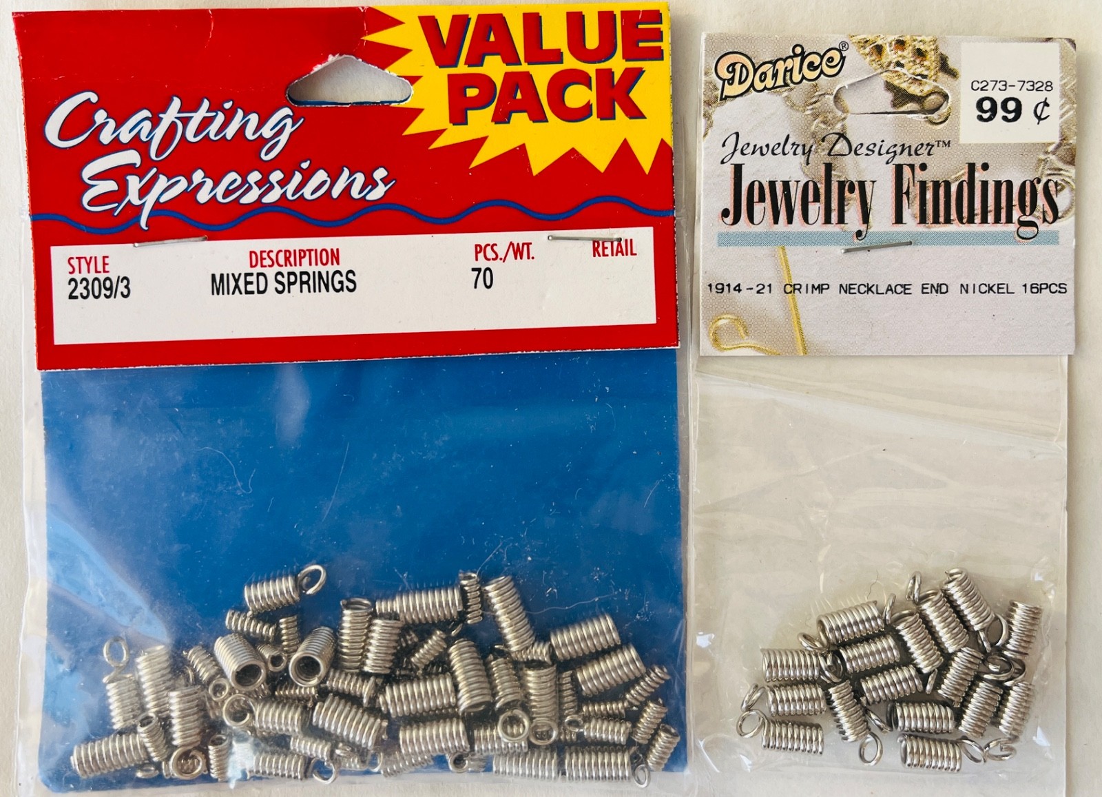 Lot of Jewelry Findings Rings Springs Earrings Most New in Package Ready to Use