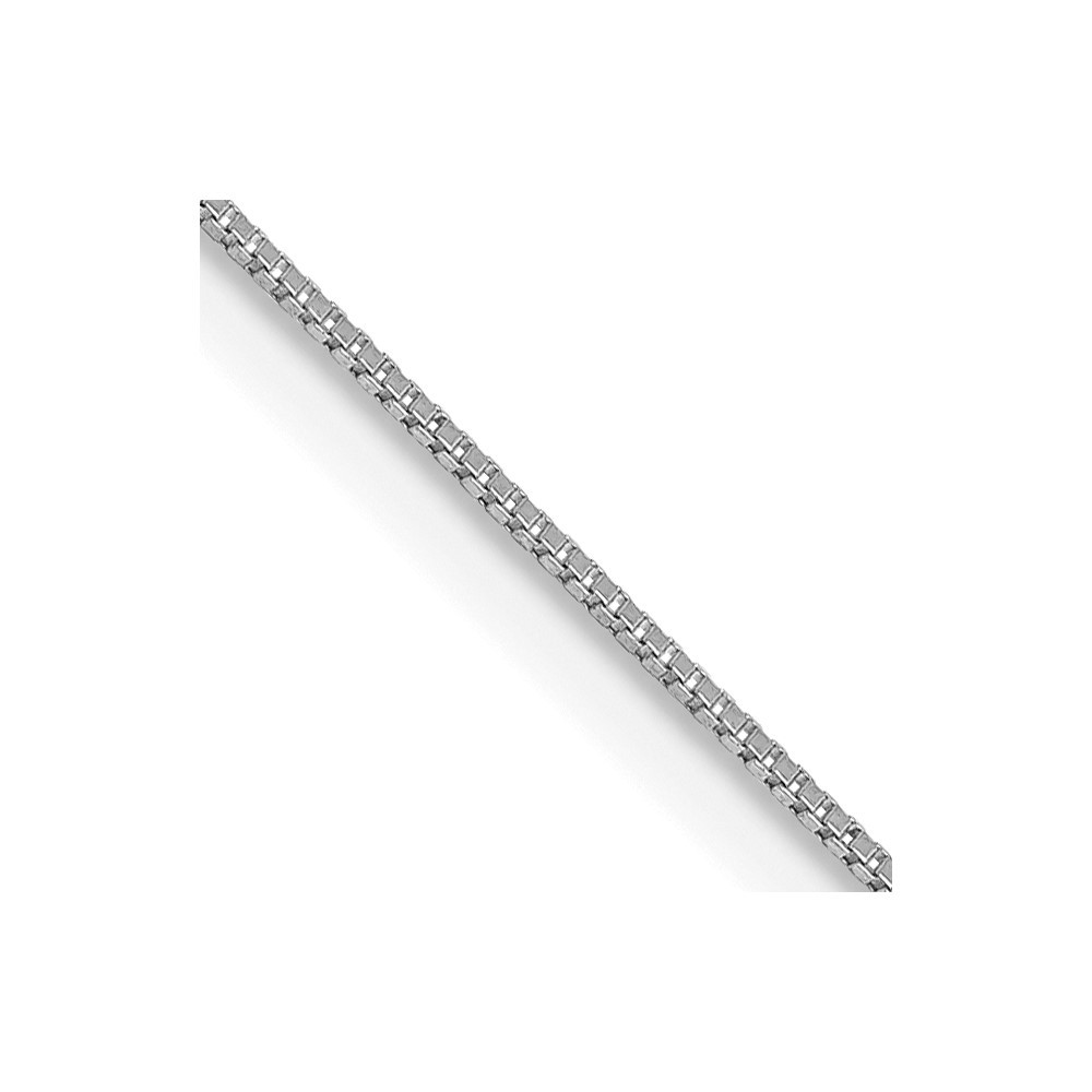 14K White Gold .5mm Box with Lobster Clasp Chain Necklace 24″ 1.5gm