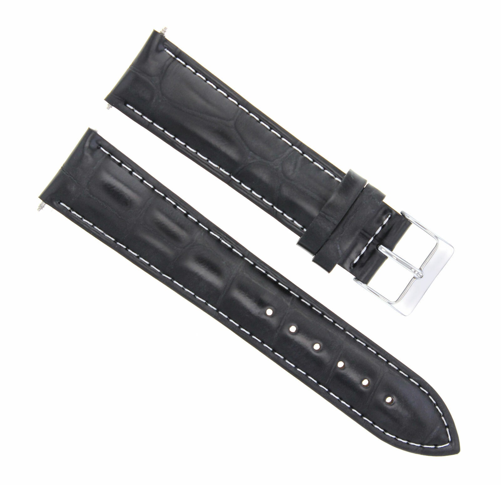 17-18-19-20-21-22-23-24MM LEATHER WATCH BAND STRAP FOR LONGINES WATCH WHITE STIT
