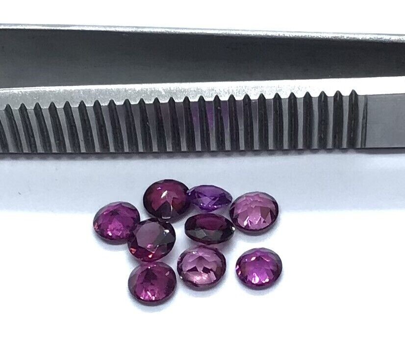 Pink Rodholite Garnet Round Cut Faceted Natural Loose Gemstone Making Jewelry