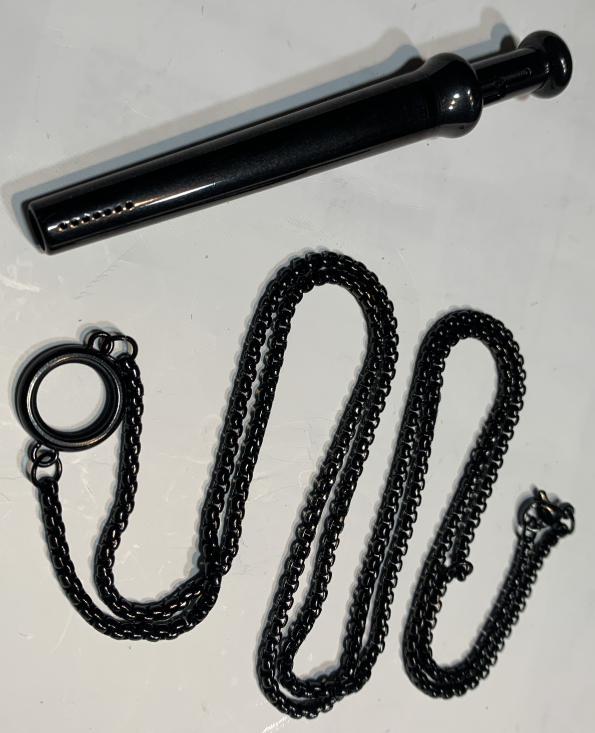 Bump Straw Pendant With Necklace Snuff Tool Full Size SNOGO Clone In Black NEW