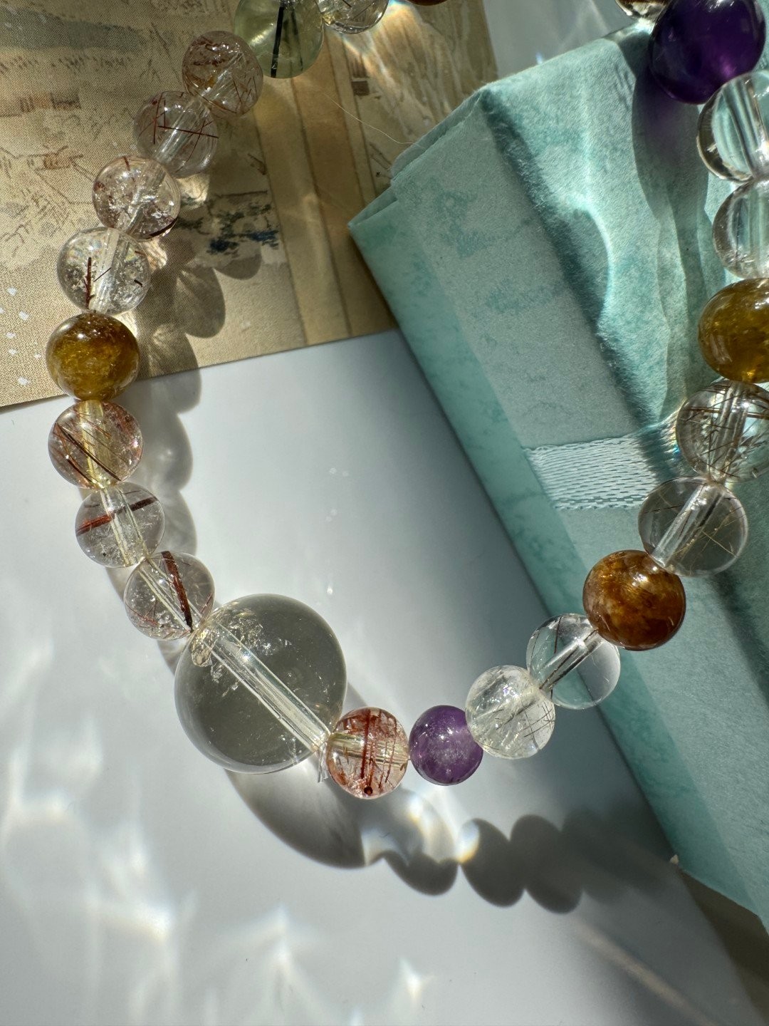 MultiGemstone Quartz Crystal Vibrant Energy and Harmony