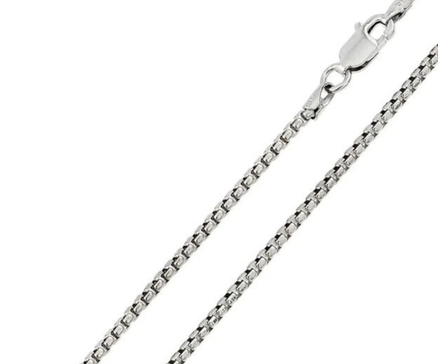 Silver 925 Rhodium Plated Round Box 050 Chain 2.6mm