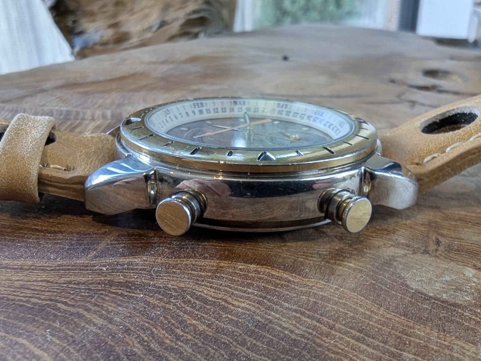 1993 Alba Hot Gear V682-6030 1/100 Chronograph Alarm Dancing Hands Watch JDM