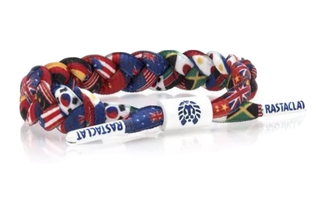 NEW RASTACLAT UNITED FLAG PRINT CLASSIC BRAIDED SHOELACE BRACELET FREE SHIPPING