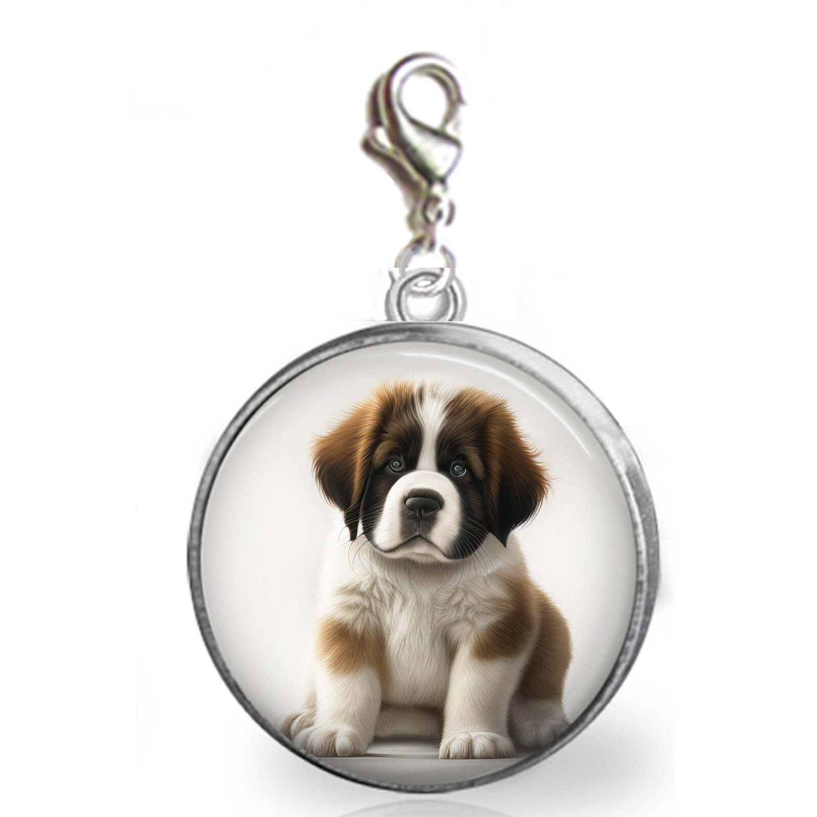Saint Bernard Puppy Dog Charm for Bracelets Family Furbaby Love Handcrafted Gift
