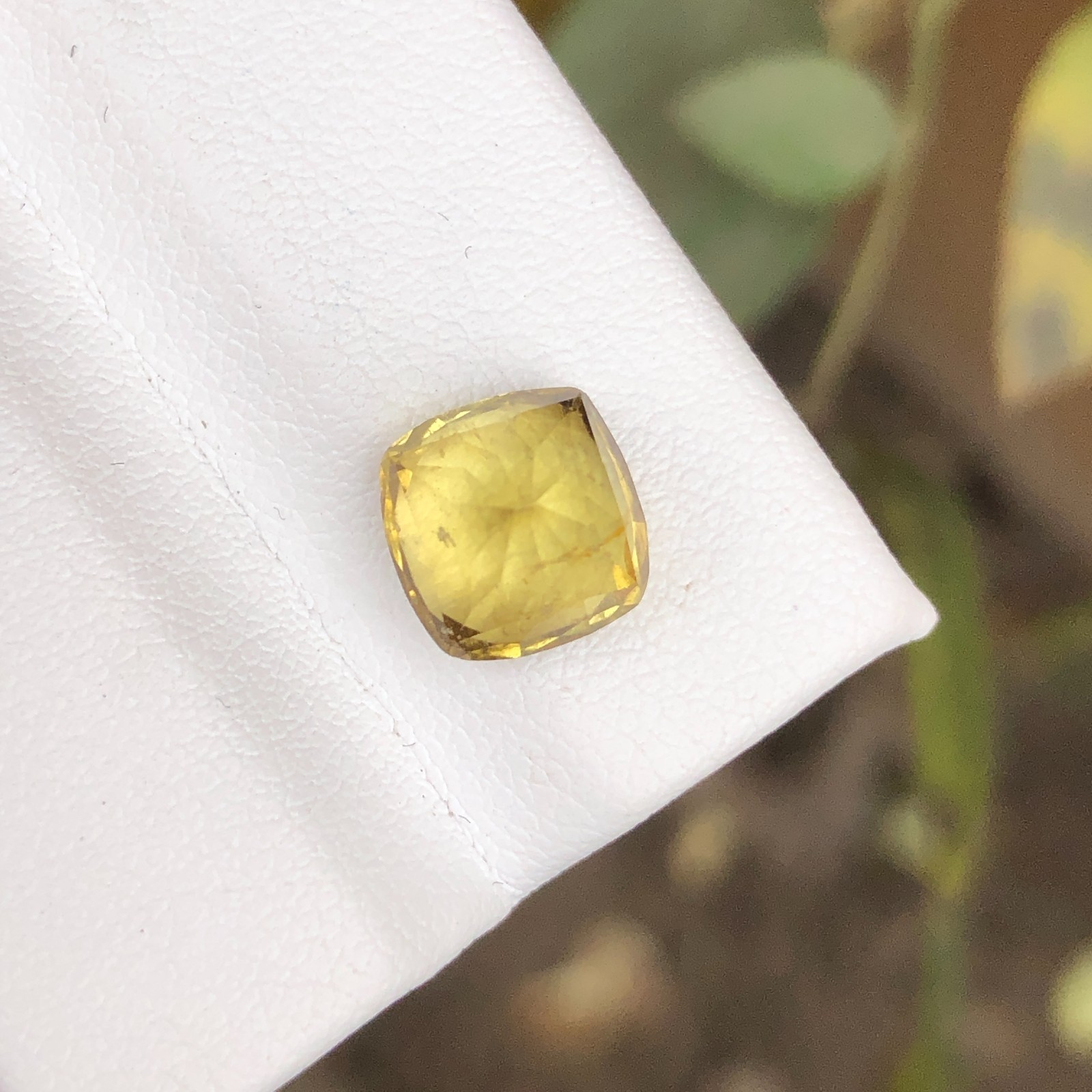 Natural 3.00 CT Yellow Tourmaline From Afghanistan Cushion Cut Loose Gemstone