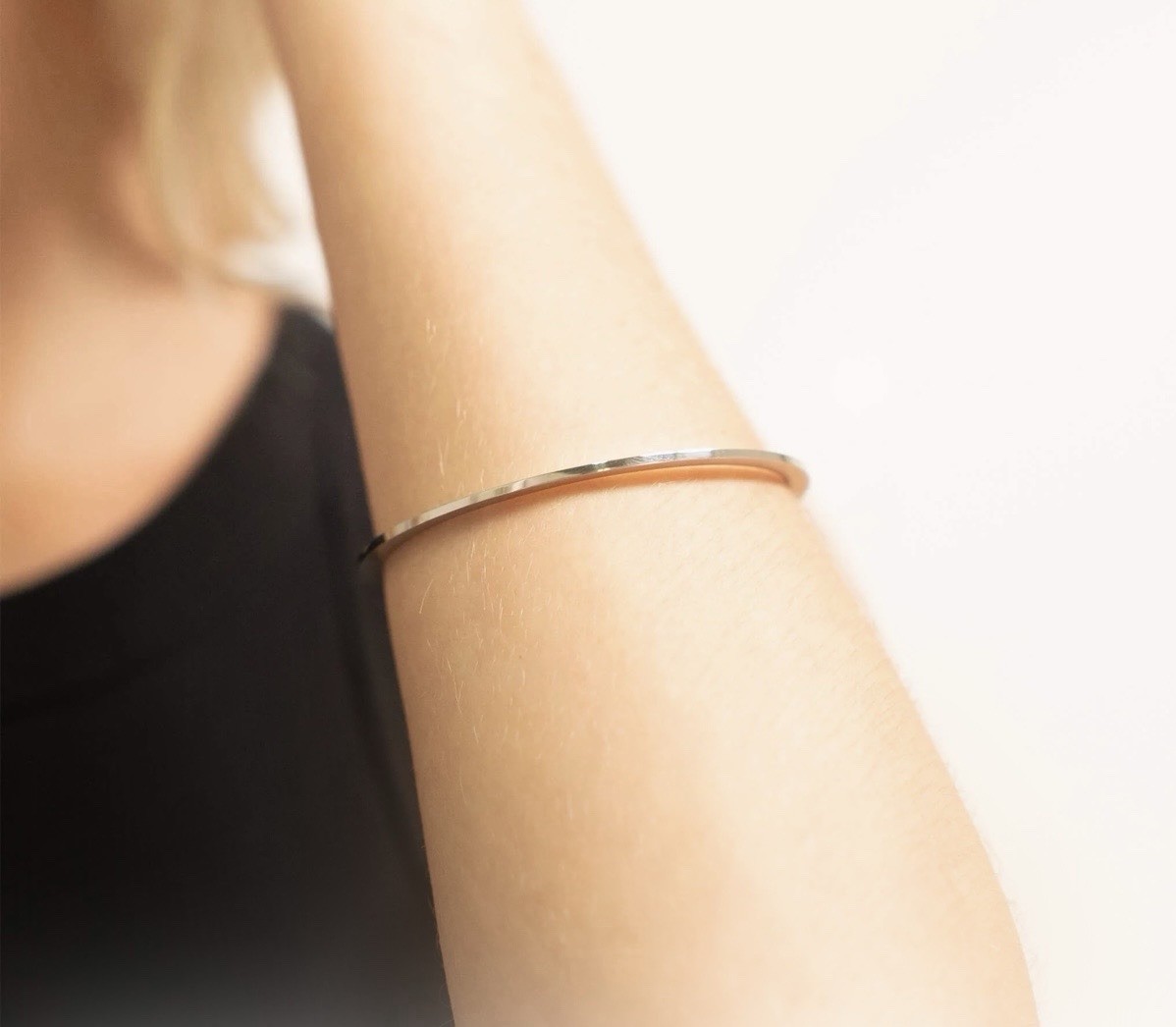 18K Rose Gold PVD Coated Stainless Steel Bangle Bracelet 62mm